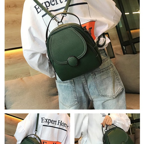 Women Leather Backpack Mini Soft Touch Multi-Function Small